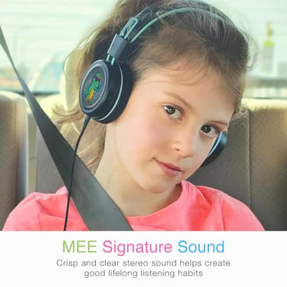 MEE audio KidJamz KJ55 Personalized Wired Headphones for Kids with Custom Full Color Photo Print, 3.5mm Plug Headset, Volume Limiter, & Microphone, Printed Graphics for School, Gift, Travel (Black) - color: Black, style: Customized
