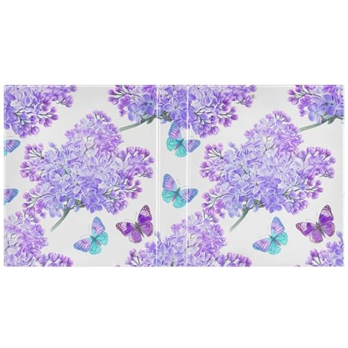 Lilacs Butterfly Floral White 3 Ring Binder 1.5 Inch Rings View Binders Holds 200 Sheets 2 Inch Binder Organizer for Letter Size Paper Home Office Supplies School, 2 Pack