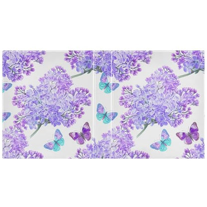 Lilacs Butterfly Floral White 3 Ring Binder 1.5 Inch Rings View Binders Holds 200 Sheets 2 Inch Binder Organizer for Letter Size Paper Home Office Supplies School, 2 Pack