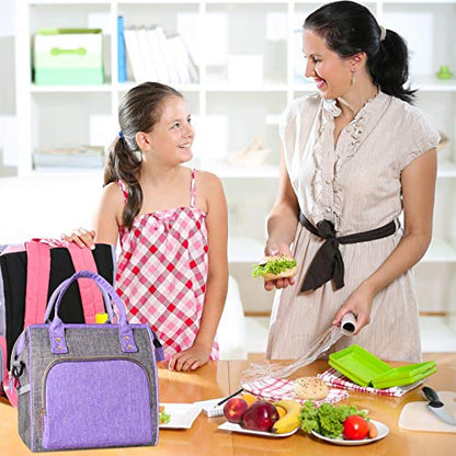 IDEATECH Insulated Lunch Bag Women, Stylish Adult Lunch Box for Working Mom, Leakproof Large Cooler Tote with Adjustable Strap & Pockets for Office Picnic Travel (Purple) - color: Purple