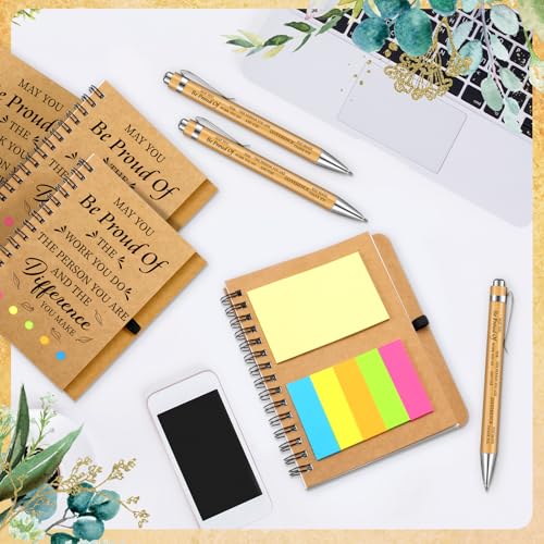 Yeaqee 100 Pcs Employee Appreciation Gifts Inspirational Gifts Set Mini Spiral Notebooks with Pen May You Be Proud of The Work You Do Motivational Thanks Gift for Staff Coworkers (Proud) - style: Proud