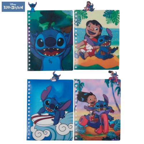 Disney Lilo and Stitch Tab Journal Notebook, Spiral Bound, 96 Lined Pages, 8 x 7 inches, Blue - style: Lilo and Stitch