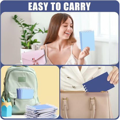 Epakh 24 Pcs Student Gift Bulk Pocket Spiral Notebook Memo Pads Mini Blank Pocket Notebooks 20 Sheets Per Notebook for School Classroom Home Office Nurses(Blue) - color: Blue