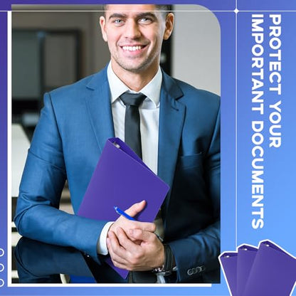 Henoyso 6 Pcs Plastic 1 Inch Mini 3 Ring Binders Fits 5.5" x 8.5" Paper, Holds(Capacity 200 Sheets), Flexible Three Round Rings Small Purple A5 Binders Bulk for School, Office Use, Photo Album - color: Purple, size: 1 Inch