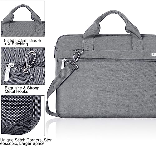 Voova Laptop Bag 15.6 Inch, 360° Protective Laptop Case Sleeve Compatible with MacBook Air 15 M2/M3/M4, MacBook Pro 15/16, 15-16” Lenovo Dell Hp, Waterproof Computer Bag Slim Briefcase, Grey - color: Grey, size: 14-15.6 inch