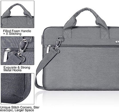 Voova Laptop Bag 15.6 Inch, 360° Protective Laptop Case Sleeve Compatible with MacBook Air 15 M2/M3/M4, MacBook Pro 15/16, 15-16” Lenovo Dell Hp, Waterproof Computer Bag Slim Briefcase, Grey - color: Grey, size: 14-15.6 inch