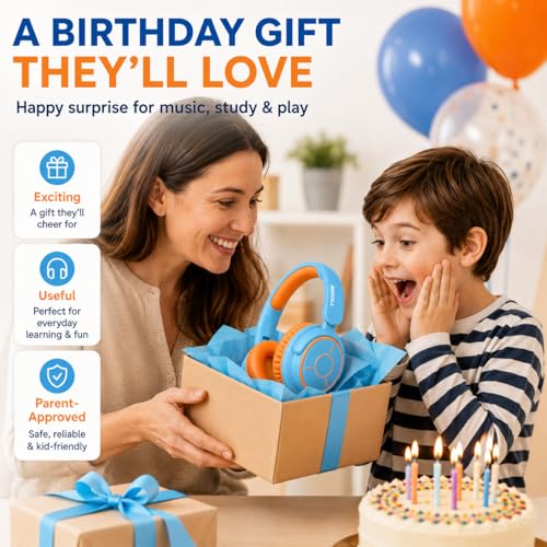 MIDOLA Kids Bluetooth Headphones 68H Play Time,Volume Limit 85/94dB, Foldable Lightweight Wireless Over-Ear Headphone for Kid Toddler Child Pad Tablet,Headsets with Built-in Mic Sky Blue - color: Sky Blue