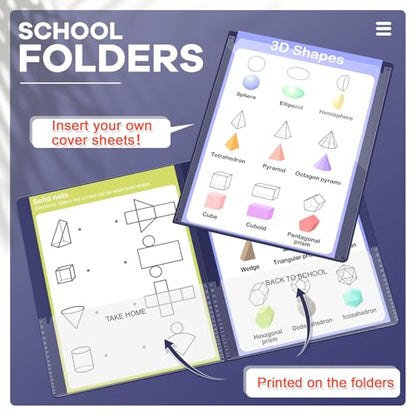 Henoyso 100 Pcs Folders Take Home Heavy Duty 2 Pocket Homework Folder for Students Parent Teacher Communication, 11.8 x 9.45 Inch(Dark Blue) - color: Dark Blue