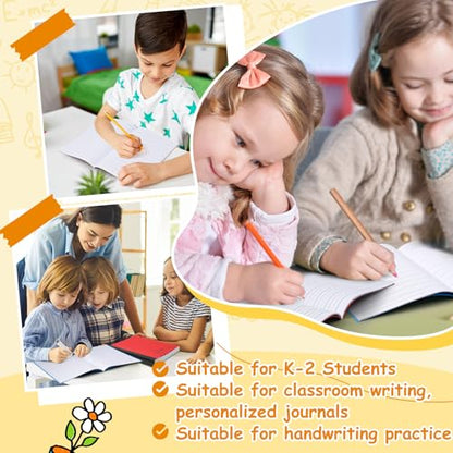 Henoyso 6 Pcs Primary Composition Notebook K-2, Wide Ruled 9.75" x 7.5" Journals, 60 Pages, Writing & Handwriting Practice for Kindergarten, 1st & 2nd Grade, Back to School Supplies (Stylish Color)
