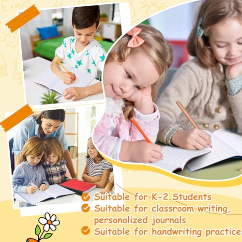 Henoyso 12 Pcs Primary Composition Notebook K-2, Wide Ruled 9.75" x 7.5" Journals, 60 Pages, Writing & Handwriting Practice for Kindergarten, 1st & 2nd Grade, Back to School Supplies (12 Colors) - color: 12 Colors