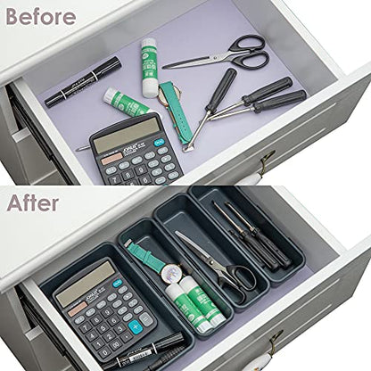 BYCY 32 PCS Desk Drawer Organizers - Interlocking Tool Boxes with 3 Sizes, Office, Bathroom, Kitchen, Makeup