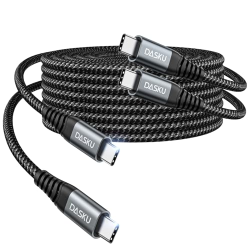 USB C to USB C Cable, 2Pack 10FT 60W(3.1A) Nylon Braided Charger Cable for for iPhone 17/16/16e/16 Plus/16 Pro Max/15/15 Plus/15 Pro Max, iPad Pro Air,Samsung S24/S24 Ultra/S23 USBC Charger - color: Black, size: 10FT 2Pack, style: 60W USB C to USB C
