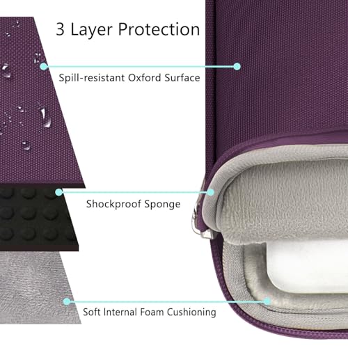 Voova Laptop Sleeve Carrying Case 15.6 16 Inch,Slim Computer Cover Bag Compatible with MacBook Pro 15/16, Dell xps 15,15-16 Inch HP Dell Asus Laptop, Dark Purple - color: Dark Purple, size: 15.6-16 Inch