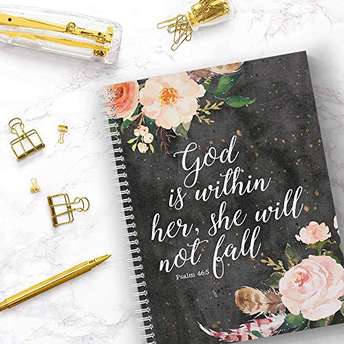 Gotcha Covered Notebooks Softcover She Will Not Fall 8.5" x 11" Religious Spiral Notebook/Journal, 120 College Ruled Pages, Durable Gloss Laminated Cover, White Wire-o Spiral. Made in the USA - color: She Will Not Fall