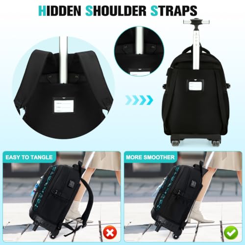 ACESAK Rolling Backpack for Boys, Kids Backpack with Wheels Portable with Insulated Lunch Box & Pencil Case, Multi-Pocket Roller Backpack for Preschool Kindergarten Kids Boys Travel(Black Game) - color: Black Game