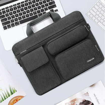 MOSISO Laptop Shoulder Bag 15.6 inch, 15-15.6 inch Computer Bag | Compatible with MacBook Pro 16 inch, HP, Dell, Lenovo with 2 Raised&1 Flapover&1 Horizontal Pocket&Handle&Belt, Charcoal Gray - color: Charcoal Gray, size: 16 inch