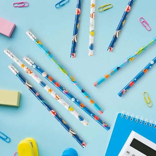 Xqumoi 60Pcs Tropical Fish Pencils with Eraser - Sea Animal #2 HB Pencils, Back to School Classroom Student Rewards, School Office Supply Bulk, Party Goodie Bag Fillers Stuffers, Birthday Party Favors - style: Tropical Fish