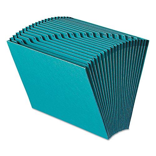 Smead Colored Expanding File, Alphabetic (A-Z), 21 Pockets, Letter Size, Teal (70717) - color: Teal, size: Letter