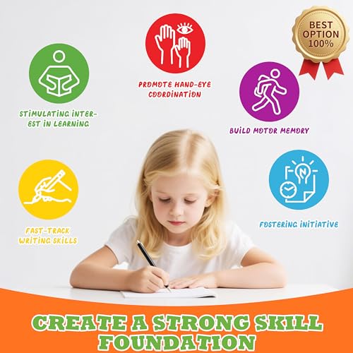 Magic Grooved Writing Practice for Kids, Reusable Grooved Workbook | Handwriting Practice for Kids Ages 3-8 - with Disappearing Ink, Letters Numbers & Tracing Books, Large Preschool Gift Set