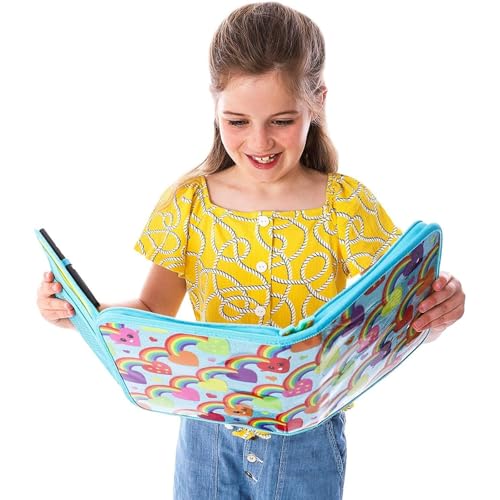 GirlZone 43-Piece Rainbow Filled Pencil Case with Supplies - Ages 7+ - Art Kit, Marker Binder & Stationery Set for Kids