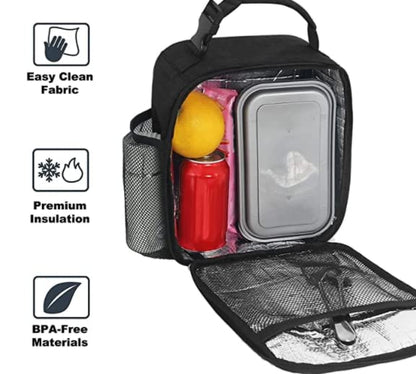 Lunch Box for Men & Women Durable Lunch Bag for Work & Adults Reusable Insulated Small Lunchbox Black - color: Black