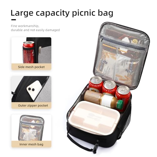 Lovoeo Lunch box Lunch bag for men women Insulated Lunchbox Lunch bags for Work Picnic Travel (Thicken grey) - color: Thicken grey