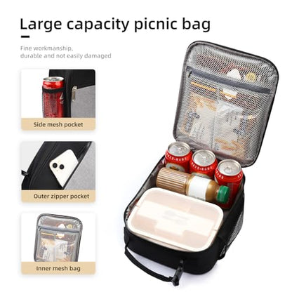 Lovoeo Lunch box Lunch bag for men women Insulated Lunchbox Lunch bags for Work Picnic Travel (Thicken grey) - color: Thicken grey