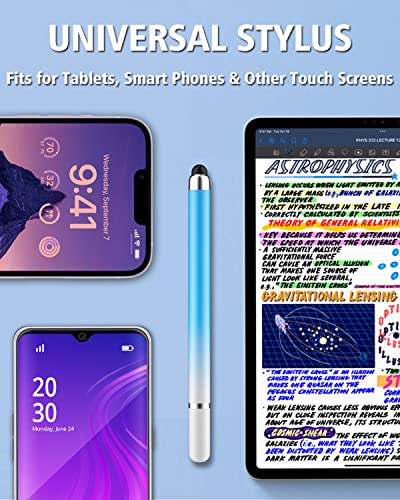 Stylus Pens for Touch Screens, Universal 2 in 1 Stylus Pen for iPad Compatible with iPhone, iPad, Android, Microsoft Tablets, Phones, Surface,[5 Pack]-Blue,Green,Pink,Purple,Yellow - size: 5 Pack