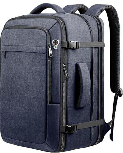 Carry on Backpack, Travel Friendly, Fits TSA requirement, Blue | Extra Large 60L Travel Backpack TSA Approved, Water Resistant Bag, Expandable Laptop Bagpack, Travel Backpack for men - color: Blue, size: 3X-Large