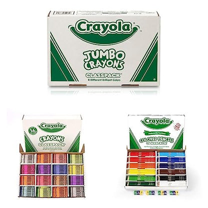 Crayola 점보 크레용 클래스팩, 200개 및 크레용 학교 용품, 색연필, 대량 교실 용품, 12가지 색상은 다를 수 있음, 240개, 표준