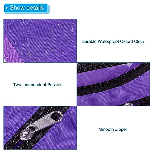 PATIKIL Expandable Pencil Pouch for 3 Rings Binder, 1 Pack Oxford Cloth Large Capacity Zipper Binder Pouch Pencil Case for Office Home, Purple - color: Purple