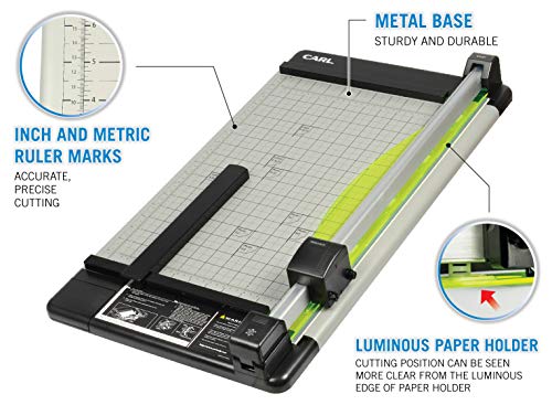 CARL Heavy Duty Rotary Paper Trimmer - 12238, Black/Silver, 18inch - size: 18-Inch