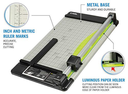 CARL Heavy Duty Rotary Paper Trimmer - 12238, Black/Silver, 18inch - size: 18-Inch