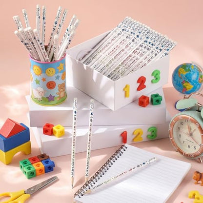 Tenceur 24 Pcs Kindergarten Pencils Bulk Motivational Pencils with Erasers Inspirational Pencil with Back to School Supplies for Kids Student Teacher Classroom Reward - style: Kindergarteners