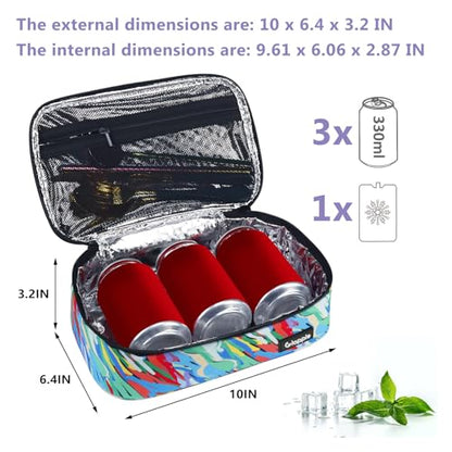 Gloppie Small Lunch Bag Insulated Lunch Box Mini Lunchbox Portable Lunch Cooler Bag Adult Lunch Pail Petty Food Containers Reusable Snack Bag, Camouflage Watercolor - color: Watercolor