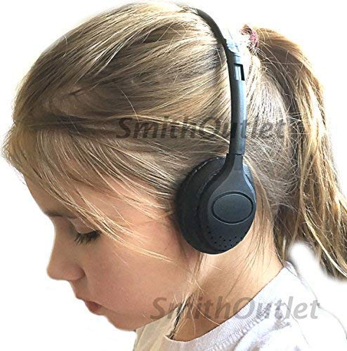 SmithOutlet Headphones Bulk 100-Pack | for Classroom School Students K-12 | On-Ear Wired | Compatible with Chromebook, Computer, Laptop | Black Color Part SG-313-100