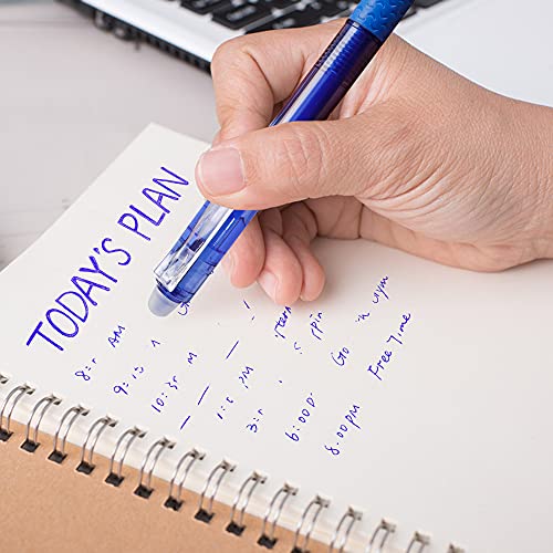 Lineon Erasable Gel Pens, 15 Pack Blue Retractable Erasable Pens Clicker, Fine Point, Make Mistakes Disappear, Blue Ink for School & Office - color: 15 Pack Blue