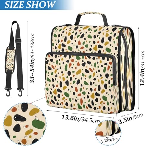 Prints 3-Ring Zipper Binder Bag, 13 Inch Laptop Organizer with Shoulder Strap & Handle Multiple Pocket File Folder for School Office