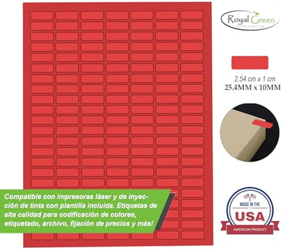 Small White Rectangular Labels + Color Printable Labels - 1540 Value Pack - Coding Labels Produce Excellent Results with Standard Laser Printer-Template Included - color: White, size: 1540