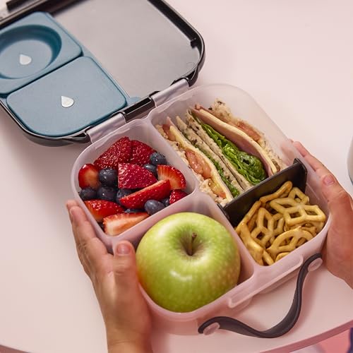 b.box Mini Lunch Box Kids | 4.25 Cup Leak Proof Bento Box for Kids Ages 3+ | 3 Compartment Snack Containers, School Lunch Container, Dishwasher Safe, BPA-Free, PFAS-Free - Night Vision - color: Night Vision, size: 1-pack