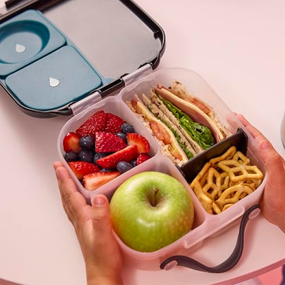 b.box Mini Lunch Box Kids | 4.25 Cup Leak Proof Bento Box for Kids Ages 3+ | 3 Compartment Snack Containers, School Lunch Container, Dishwasher Safe, BPA-Free, PFAS-Free - Night Vision - color: Night Vision, size: 1-pack