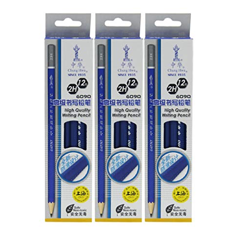 YYMIYU 12 new non-slip 2H writing pencils log drawing pencils