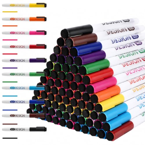 200 Pack Magnetic Dry Erase Markers with Eraser Caps | 10 Colors, Fine Tip Whiteboard Markers Bulk, Low Odor Bulk White Board Pens for Office Meeting Room