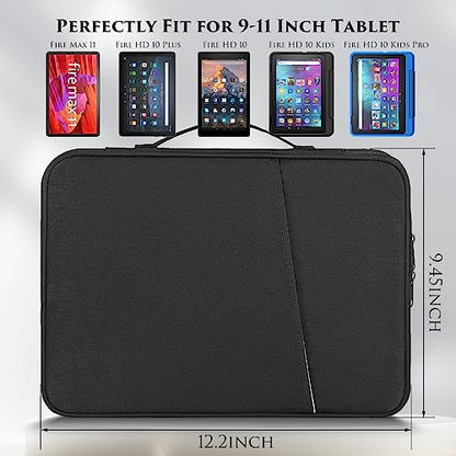 9.7-11 Inch Tablet Sleeve Case Compatible with 11" Samsung Galaxy Tab A11+ S9 S8 S7 / Galaxy Tab A7 S6 A 10.4 10.1 Tablet Bag,iPad 11th/iPad Pro M5 M4/Air 11 M2 M3 M4 2026 Carrying Bag(Black) - color: Black, size: 9.7-11 Inch
