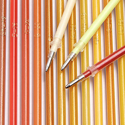 OfficeGoods Gel Pen Refills - 24 Individual Colors - Fits Most Gel Pens - Fast Drying Ink - 2 Pack - Yellows, Oranges & Reds - color: Yellow-red