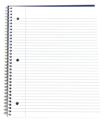Mintra Office Durable Spiral Notebooks, 1 Subject, (Red, White, Blue, College Ruled 3pk) - color: Red, White, Blue, size: College Ruled 3pk