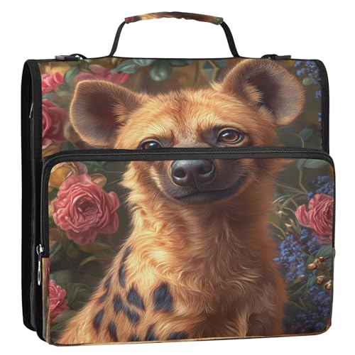 3 Ring Zipper Binder Cartoon Dog Binders Bag with Shoulder Strap 500 Sheets Paper Organizer Trapper Keeper Documents Storage File Folder for School Office - color: A936