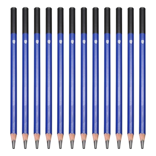PATIKIL 4B Drawing Pencils, 12PCS Sketch Pencils for Drawing, Art, Design, Classroom, Office, Home, Gifts - size: 1 Count (Pack of 1), style: 4B