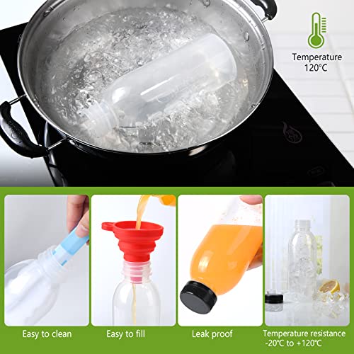 zmybcpack 12 Pack 12oz Plastic Juice Bottles with Caps Heat-Resistant | Plastic Smoothie Bottles Dishwasher Safe, Reusable Beverage To Go Containers with Lids for Juice, Beverage - size: 12oz 12pack