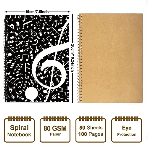 MAXCURY Blank Sheet Music Composition Manuscript Staff Paper Art Music Notebook Black 100 Pages 26x19cm - color: Music Note